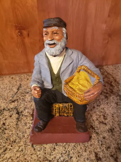 Vintage 1968 Statue Signed David Kaplan Judaica Judiaism Man Chalkware  #447/500