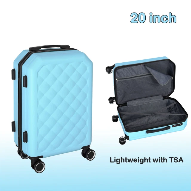 20 in Travel Lightweight Suitcase with TSA Lock Carry on Luggage Spinner Wheels