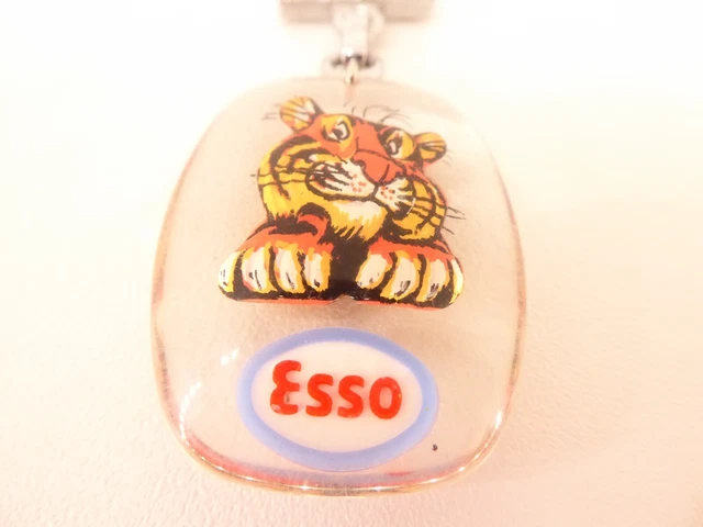Vieille Broche émaillée ESSO Avec Tigre Et Pompe à Essence - Superbe Objet Pub Rétro