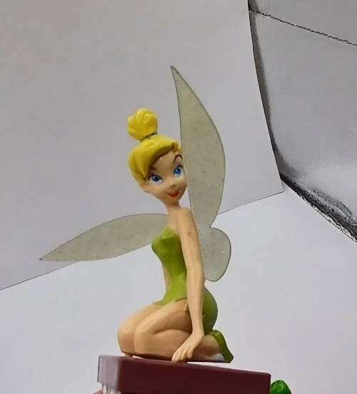 Disney Happy Tinker Bell Fairy Sitting Vinyl Figure Toy