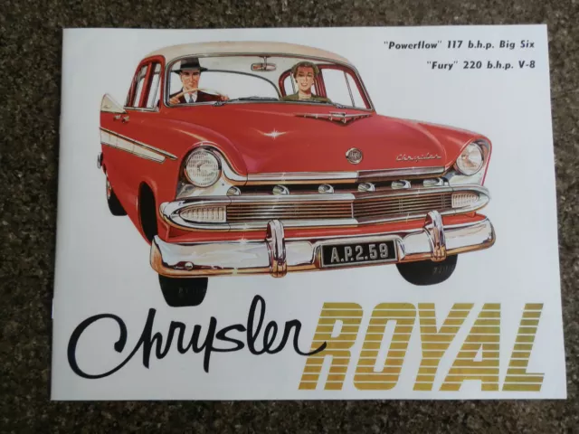 Chrysler Royal Ap2 Brochure ''Rare Rhd Aust Version"