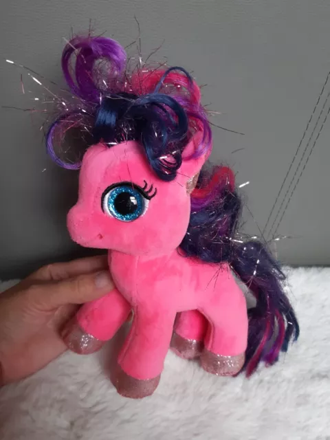 TY Beanie Babys Boos Rubinrosa Pony weiches Kuscheltier Plüschtier 2018 glitzernde Augen