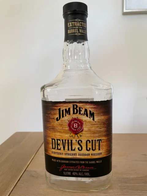 Jim Beam Devil's Cut Whisky Empty Glass Bottle ONLY