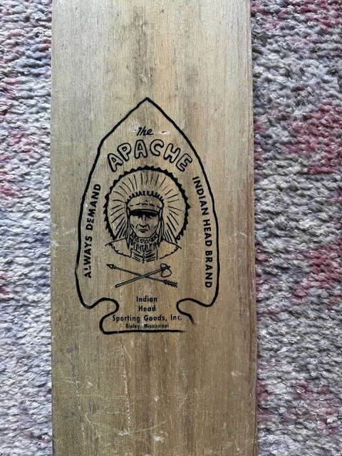 VINTAGE INDIAN HEAD Brand Red Wood Canoe Paddle 48” Ripley