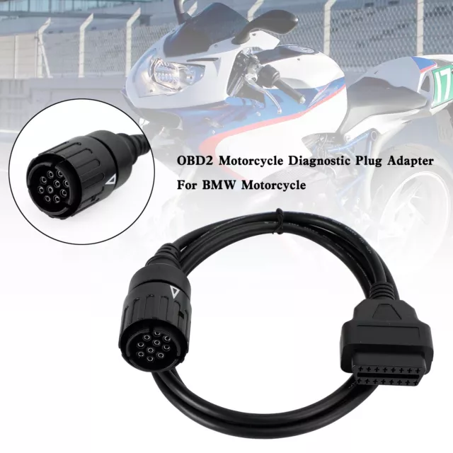 Motorcycle 10 Pin To 16Pin For BMW OBD2 Cable Connector Diagnostic Scanner Cable