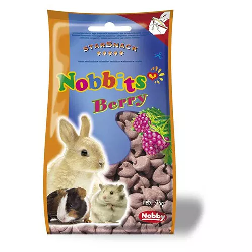 Nobby Nobbits Berry 75 g, merienda de roedor, PVP 1,29 EUR, NUEVO