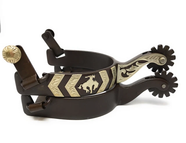 AJ Tack Antique Brown Bronc Rider Spurs - Mens