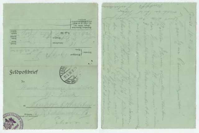 97597 - Feldpostbrief - 12.5.1916 nach Neuhof b. Straßburg