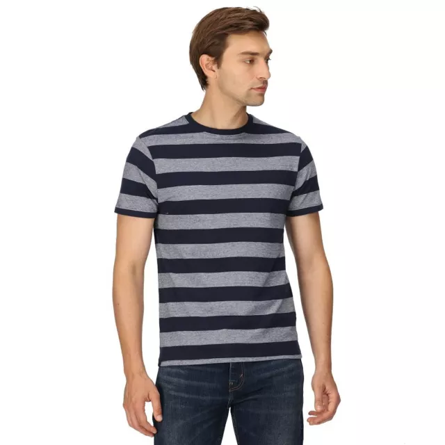 Regatta Ryeden navy white stripe, t-shirt rayé urbain homme