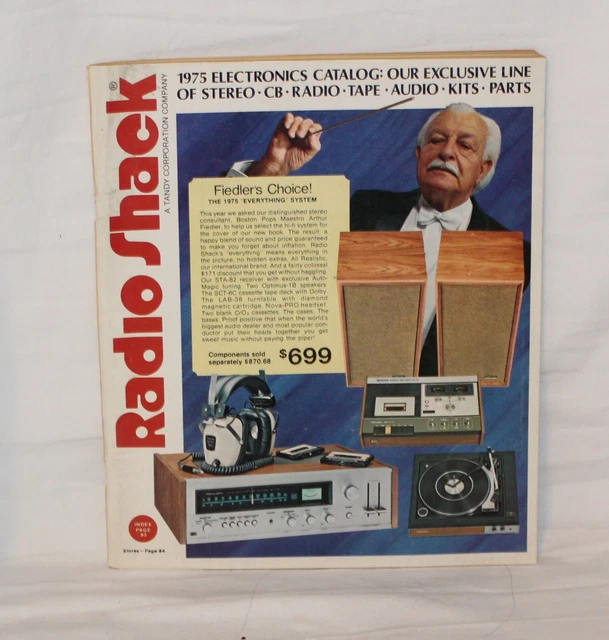 VINTAGE RADIO SHACK Catalog 1975 Electronics Products Stereo CB Radio