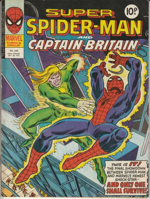 UK Comic: Super Spider-Man & Captain Britain #246 Marvel Comics 1977