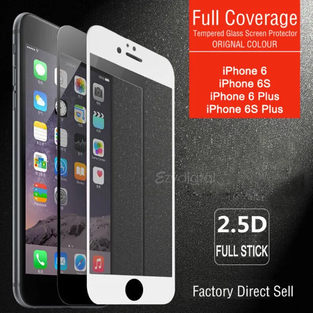 Full Coverage Tempered Glass Screen Protector For Apple iPhone X 6S 7 8 Plus