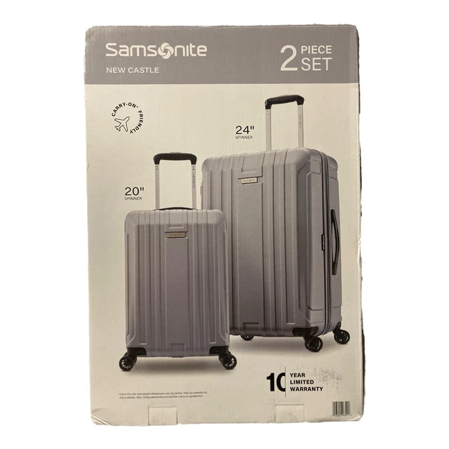 Samsonite New Castle Hardside Spinner Luggage 2-Piece Set, Silver