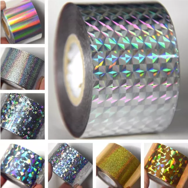 120m Laser Silver Glass Hot Stamping Foils Holographic Nail Transfer Foil Star
