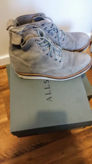 ALLSAINTS MEN'S GREY suede boots size 7/41 £6.00 - PicClick UK