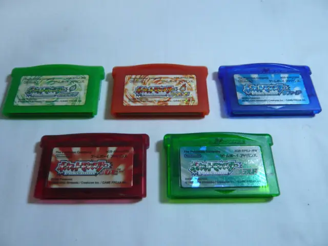 Pokemon Ruby Sapphire Emerald Fire Red Leaf Green set Gameboy Advance GBA used