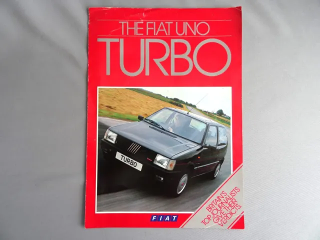 FIAT UNO TURBO Car Sales Brochure 1985 - vintage 1980s