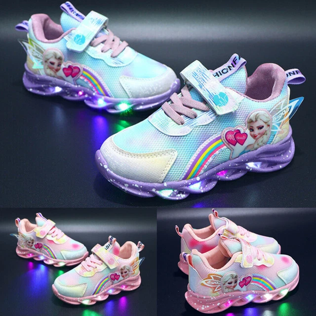 Kids LED Luminous Shoes Sneakers Flashing Childrens Girls Light Up Trainers Size