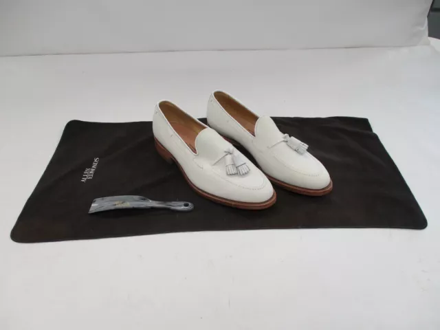 Allen Edmonds Men's Grayson Tassel Leather Loafer Shoes 9 1/2 D Cream 8237