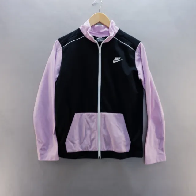 Adidas giacca da ginnastica per ragazze XL logo lilla nero cerniera intera tuta top gioventù