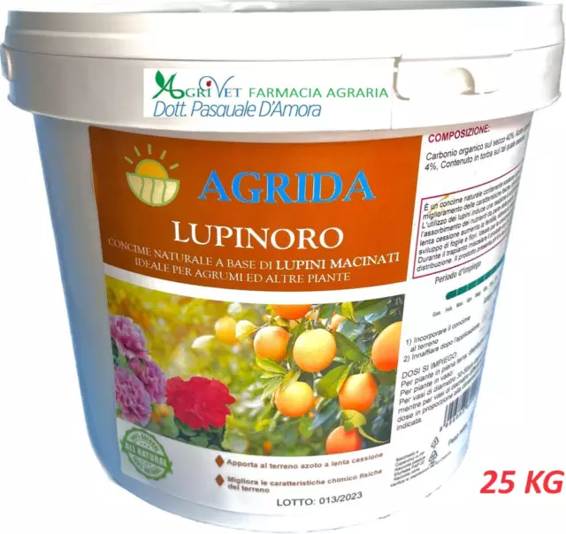 Lupini Macinati Nazionali Kg 25 Concime Biologico X Agrumi Orto Acidofile Agrida