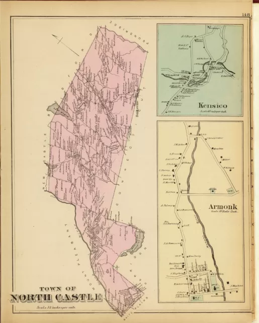 1881 Atlas WESTCHESTER COUNTY NEW YORK old plat map GENEALOGY LAND OWNERS DVD P2