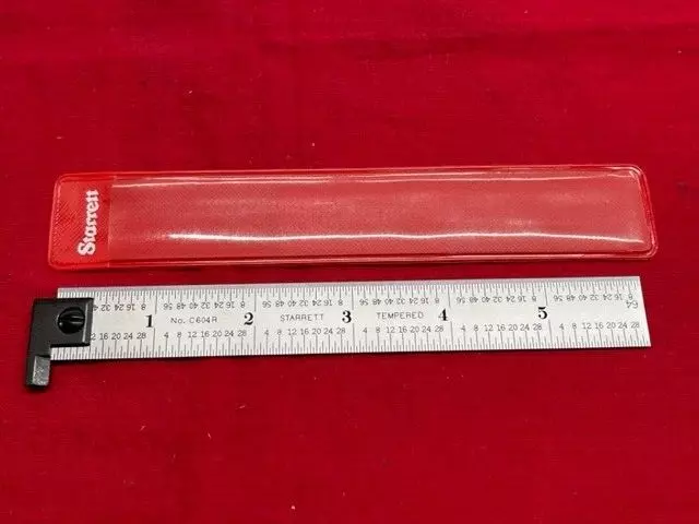 Starrett CH604R-6 Spring-Tempered Steel Rule with Inch Graduations, Single Hook