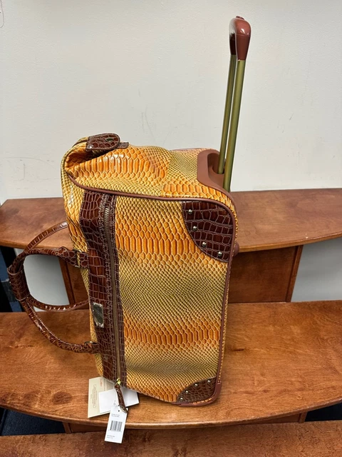 New Samantha Brown Rolling Ombre Wheeled Weekender Yellow/Camel 2