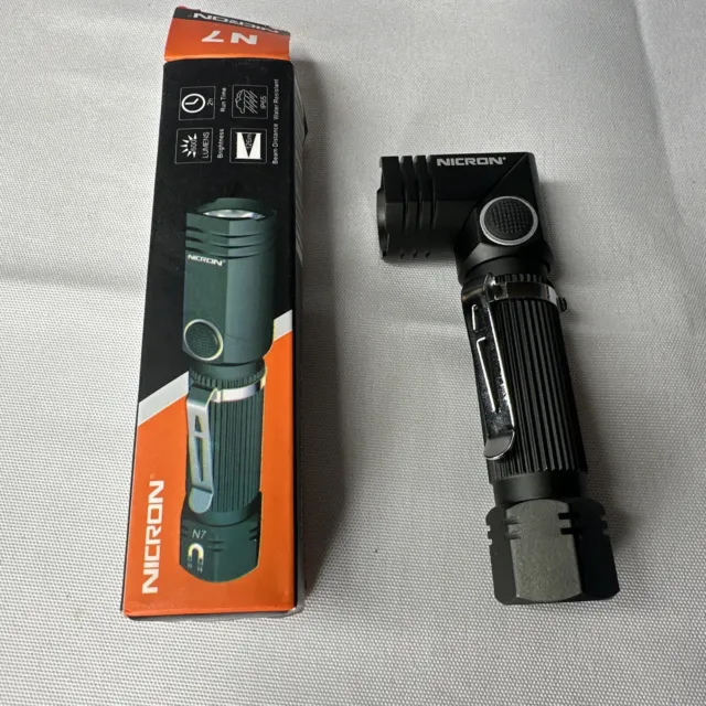 Qty(2) 90 Degree NICRON N7 600 Lumens Tactical Waterproof Led 4 Modes Flashlight