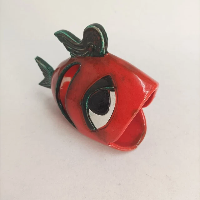 Pesce in Ceramica Dipinto a Mano Wedu
