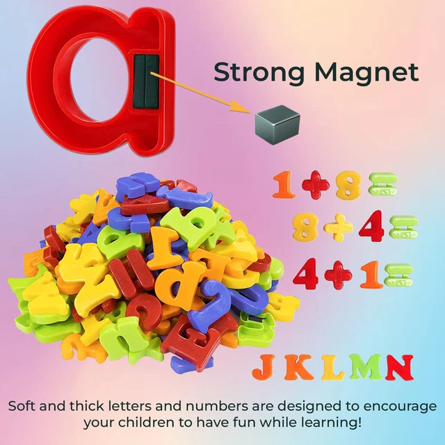 PRE-SCHOOL KIDS LEARNING Magnetic Alphabets, Numbers, Symbols Fridge ...