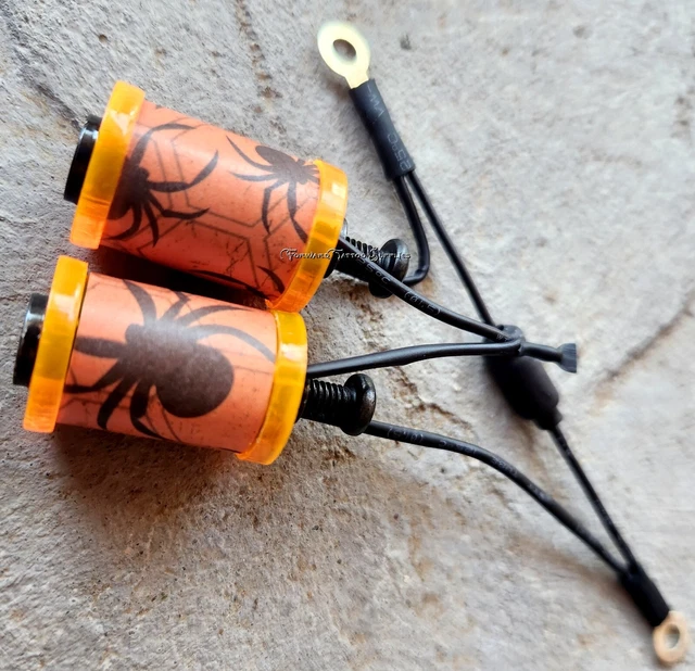 Piezas de máquina de tatuaje de 1,25" 8-32 bobinas 8 envolturas naranja lavadoras arañas Halloween