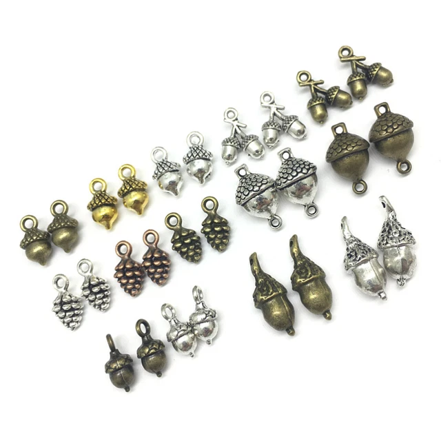 50 Pcs Schmuckfunde Kegel Pinienlegierung Anhänger Sortiert