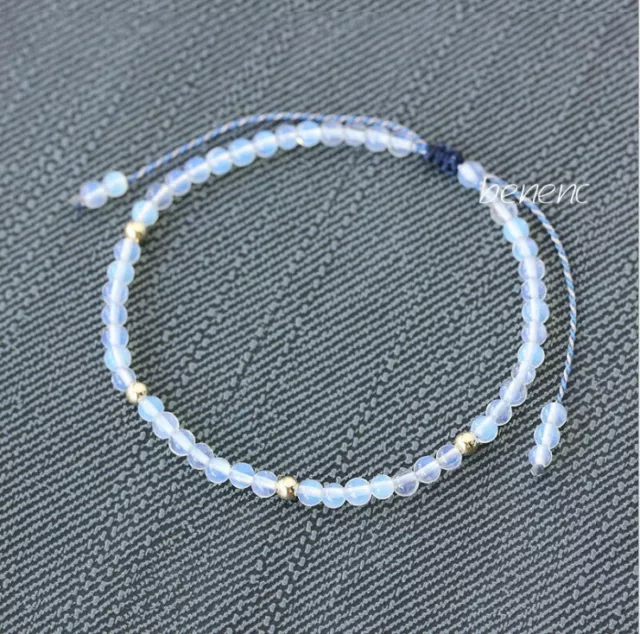 Bracelet opale 3 mm / cristal à facettes de précision / pierre de protection / joie / paix / Reiki 3