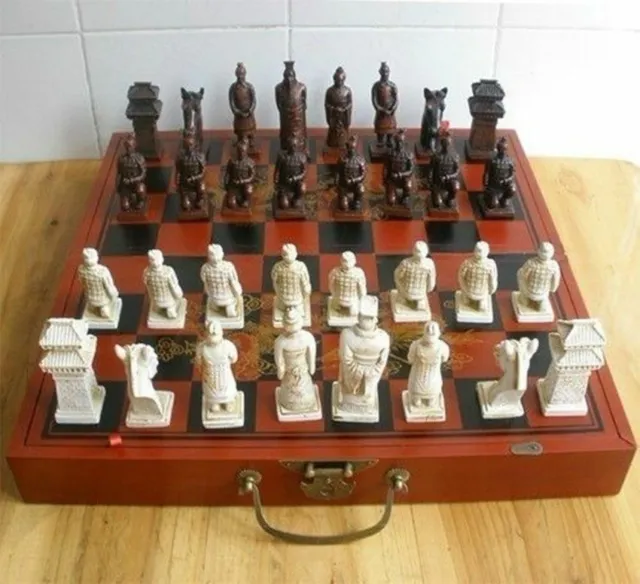 Chinese 32 pieces chess set/box/Xian Terracota Warrior AAA