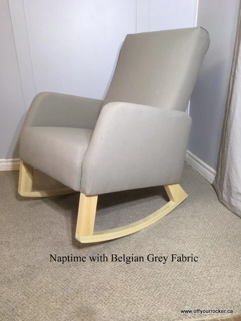 Naptime Nursery Rocker Rocking Chair Baby & Mom Belgian Grey Fabric