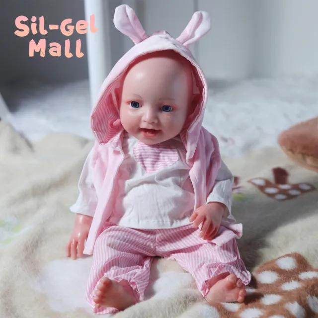 18 in Cute Smile Girl Realistic Newborn Full Platinum Silicone Reborn Baby Dolls