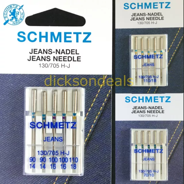 Schmetz Denim Jeans Sewing Machine Needles  choose size 70, 80, 90, 100 or 110