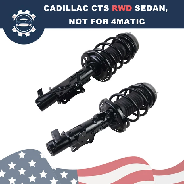 Pair Front Shock Strut Coil Spring for Cadillac CTS RWD 2015-2019 with Electric