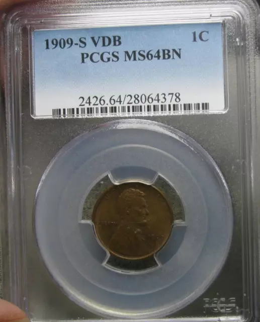 1909-S VDB Lincoln Cent Wheat Penny ---- PCGS MS-64 BN Slabbed Coin ---- #967A