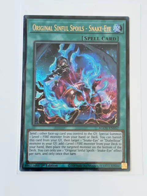 Yu-Gi-Oh! - Original Sinful Spoils - Snake-Eye - AGOV-EN057 - Ultra Rare 1st Ed