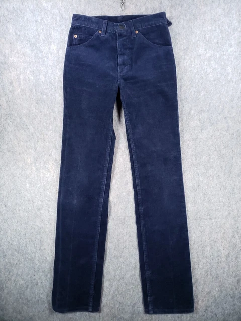 Levis Jeans Mens W28 L34 Blue Corduroy Cords Trousers Pants Straight Fit