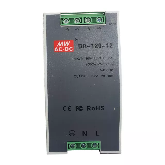 DR-120-12V 10A Industrial DIN Rail Power Supply 120W Single Output 12V USA STOCK