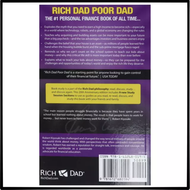 Rich Dad Poor Dad by Robert T Kiyoski(Free  Shipping) BRANDNEW PAPERBACK 3