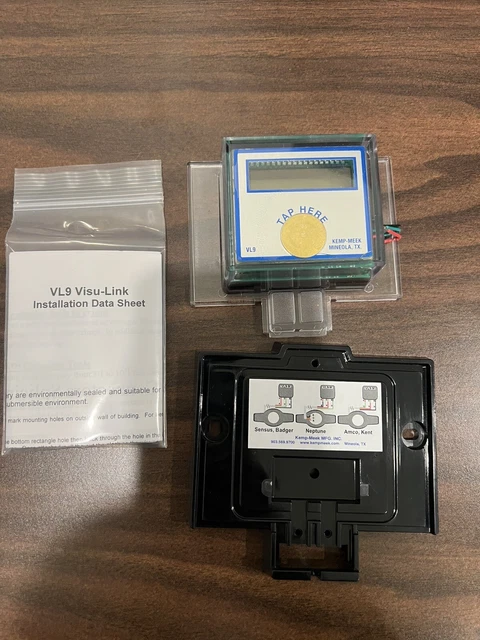 VisuLink Water Meter Remote Register, LCD display for wired Encoder Output Meter