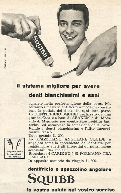 W1931 SQUIBB Toothpaste and Toothbrush - 1958 advertisement - Vintage advert