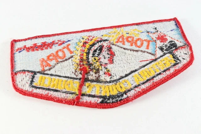 Vintage Lodge 291 Topa Topa Red OA Order Arrow WWW Boy Scouts America Flap Patch 3