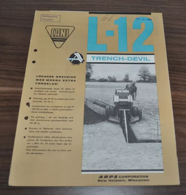 Cani ARPS Trencher Trench-Devil L-12 Brochure Prospekt Sweden