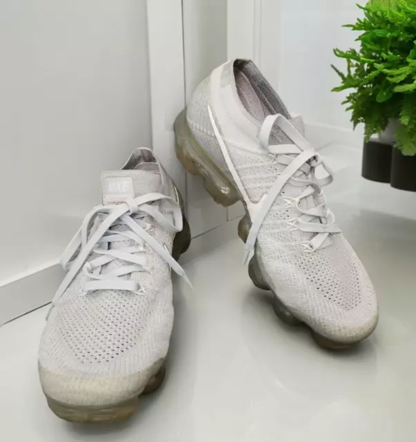 Nike Air VaporMax Flyknit Womens Running Shoes SZ 9.5 Wolf Grey Pure Platinum