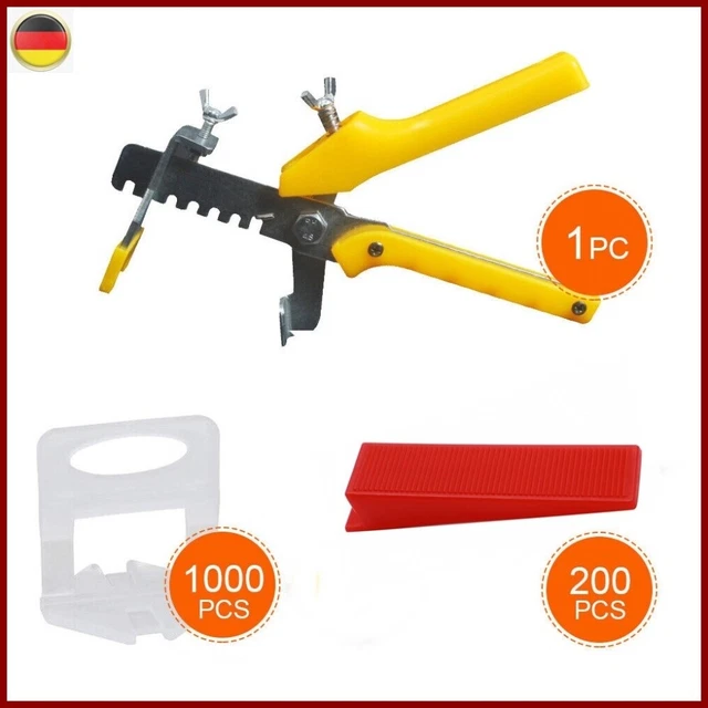 1000 linguette + 200 cunei + pinza piastrelle sistema di livellamento aiuto per la posa sistema di posa